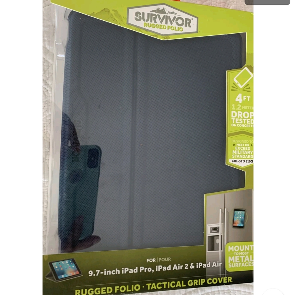 Griffin Survivor Rugged Folio Magnet Apple iPad 9.7- inch Pro, Ipad air 2 Black